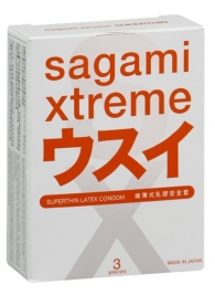 Ультратонкие презервативы Sagami Xtreme SUPERTHIN - 3 шт. - Sagami - купить с доставкой в Обнинске