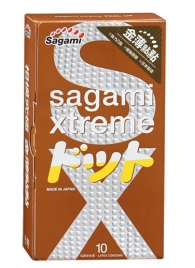 Презервативы Sagami Xtreme FEEL UP с точечной текстурой и линиями прилегания - 10 шт. - Sagami - купить с доставкой в Обнинске