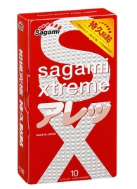 Утолщенные презервативы Sagami Xtreme Feel Long с точками - 10 шт. - Sagami - купить с доставкой в Обнинске