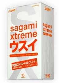 Ультратонкие презервативы Sagami Xtreme SUPERTHIN - 15 шт. - Sagami - купить с доставкой в Обнинске