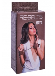 Коричневые кожаные наручники Maya - Rebelts - купить с доставкой в Обнинске