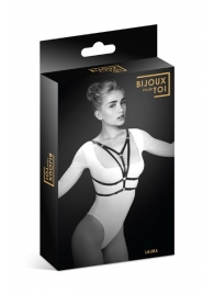 Черная упряжь на грудь Laura - Bijoux Pour Toi - купить с доставкой в Обнинске