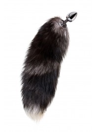 Серебристая металлическая анальная втулка с хвостом чернобурой лисы - размер S - ToyFa - купить с доставкой в Обнинске