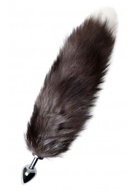 Серебристая металлическая анальная втулка с хвостом чернобурой лисы - размер S - ToyFa - купить с доставкой в Обнинске