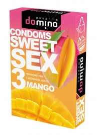 Презервативы для орального секса DOMINO Sweet Sex с ароматом манго - 3 шт. - Domino - купить с доставкой в Обнинске