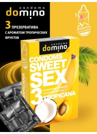 Презервативы для орального секса DOMINO Sweet Sex с ароматом тропических фруктов - 3 шт. - Domino - купить с доставкой в Обнинске