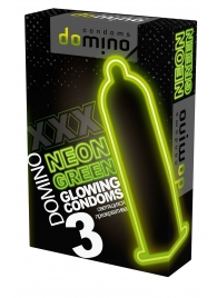 Презервативы DOMINO Neon Green со светящимся в темноте кончиком - 3 шт. - Domino - купить с доставкой в Обнинске