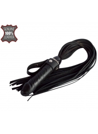 Черная плеть  Ковбой  с ручкой-фаллосом - 55 см. - Sitabella - купить с доставкой в Обнинске