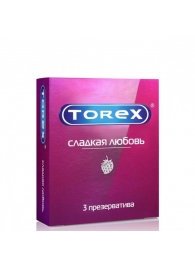 Презервативы Torex  Сладкая любовь  с ароматом клубники - 3 шт. - Torex - купить с доставкой в Обнинске