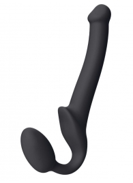 Черный безремневой страпон Silicone Bendable Strap-On S - Strap-on-me - купить с доставкой в Обнинске
