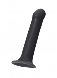 Черный фаллос на присоске Silicone Bendable Dildo L - 19 см. - Strap-on-me - купить с доставкой в Обнинске