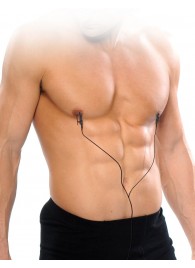 Черные электрические зажимы для сосков Shock Therapy Nipple Clamps - Pipedream - купить с доставкой в Обнинске