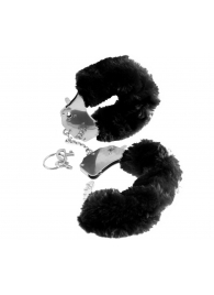 Металлические наручники Furry Love Cuffs с черным мехом - Pipedream - купить с доставкой в Обнинске