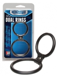 Чёрное двойное эрекционное кольцо Dual Rings Black - Dream Toys - в Обнинске купить с доставкой