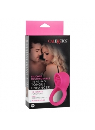 Ярко-розовое эрекционное кольцо Silicone Rechargeable Teasing Tongue Enhancer - California Exotic Novelties - в Обнинске купить с доставкой