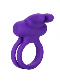 Фиолетовое двойное эрекционное кольцо Silicone Rechargeable Dual Rockin Rabbit - California Exotic Novelties - в Обнинске купить с доставкой