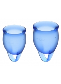 Набор синих менструальных чаш Feel confident Menstrual Cup - Satisfyer - купить с доставкой в Обнинске