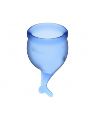 Набор синих менструальных чаш Feel secure Menstrual Cup - Satisfyer - купить с доставкой в Обнинске