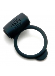 Темно-серое эрекционное кольцо Vibrating Love Ring с вибрацией - Fifty Shades of Grey - в Обнинске купить с доставкой