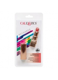 Золотистый вибратор-помада с красным мягким кончиком Hide   Play Rechargeable Lipstick - California Exotic Novelties - купить с доставкой в Обнинске