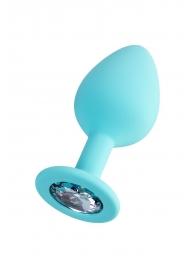 Мятная анальная втулка Brilliant с прозрачным кристаллом - 8 см. - ToyFa - купить с доставкой в Обнинске