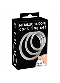 Набор из 3 эрекционных колец под металл Metallic Silicone Cock Ring Set - Orion - в Обнинске купить с доставкой