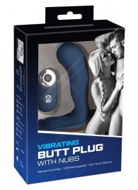 Синий вибростимулятор простаты Vibrating Butt Plug - 11,7 см. - Orion - в Обнинске купить с доставкой