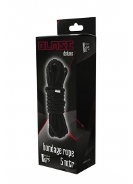 Черная веревка для шибари DELUXE BONDAGE ROPE - 5 м. - Dream Toys - купить с доставкой в Обнинске