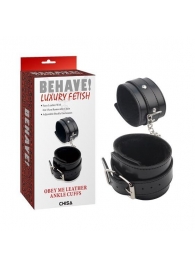 Черные оковы на ноги Obey Me Leather Ankle Cuffs - Chisa - купить с доставкой в Обнинске