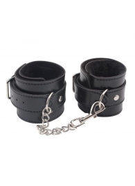 Черные оковы на ноги Obey Me Leather Ankle Cuffs - Chisa - купить с доставкой в Обнинске