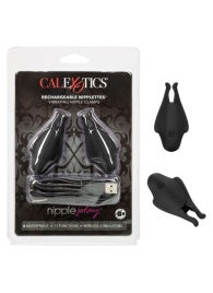 Черные виброзажимы для сосков Nipple Play Rechargeable Nipplettes - California Exotic Novelties - купить с доставкой в Обнинске