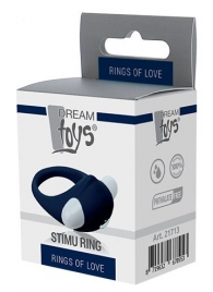 Гладкое синее эрекционное виброкольцо STIMU RING - Dream Toys - в Обнинске купить с доставкой