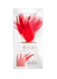 Красный перьевой тиклер Plume - 23 см. - Lola Lingerie - купить с доставкой в Обнинске