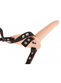 Телесный поясной страпон с вибрацией Vibrating Strap-On - 15,7 см. - Orion - купить с доставкой в Обнинске