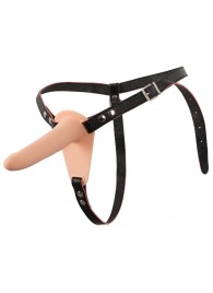 Телесный поясной страпон с вибрацией Vibrating Strap-On - 15,7 см. - Orion - купить с доставкой в Обнинске