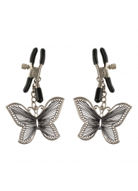 Зажимы на соски с бабочками Butterfly Nipple Clamps - Pipedream - купить с доставкой в Обнинске