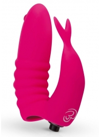 Ярко-розовая вибронасадка на палец Finger Vibrator - Easy toys