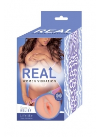 Телесный вибромастурбатор-вагина Real Women Vibration - Real - в Обнинске купить с доставкой