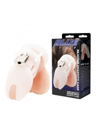 Белая клетка целомудрия Silicone Chastity Cage - BlueLine - купить с доставкой в Обнинске