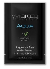 Легкий лубрикант на водной основе с алое Wicked Aqua - 3 мл. - Wicked - купить с доставкой в Обнинске