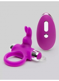 Лиловое виброкольцо с пультом ДУ Remote Control Cock Ring - Happy Rabbit - в Обнинске купить с доставкой