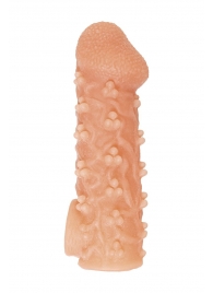 Телесная закрытая насадка с пучками шишечек Cock Sleeve Size S - 13,8 см. - KOKOS - в Обнинске купить с доставкой