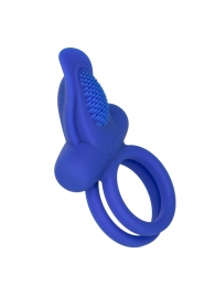 Синее перезаряжаемое эрекционное кольцо Silicone Rechargeable Dual Pleaser Enhancer - California Exotic Novelties - в Обнинске купить с доставкой