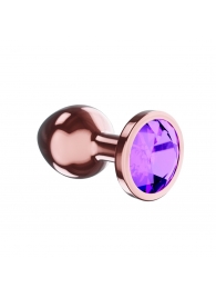 Пробка цвета розового золота с фиолетовым кристаллом Diamond Amethyst Shine S - 7,2 см. - Lola Games - купить с доставкой в Обнинске
