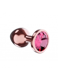 Пробка цвета розового золота с малиновым кристаллом Diamond Ruby Shine S - 7,2 см. - Lola Games - купить с доставкой в Обнинске