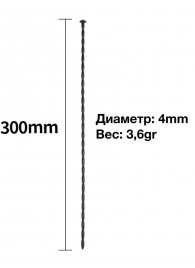 Черный уретральный стимулятор из силикона - 30 см. - Rubber Tech Ltd - купить с доставкой в Обнинске