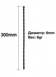 Черный уретральный расширитель - 30 см. - Rubber Tech Ltd - купить с доставкой в Обнинске