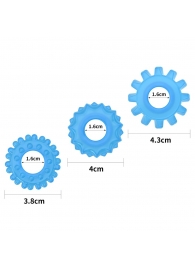 Набор из 3 голубых, светящихся в темноте эрекционных колец Lumino Play - Lovetoy - в Обнинске купить с доставкой