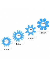 Набор из 4 голубых, светящихся в темноте эрекционных колец Lumino Play - Lovetoy - в Обнинске купить с доставкой