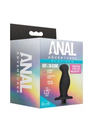 Черный анальный вибромассажёр Silicone Vibrating Prostate Massager 02 - 10,8 см. - Blush Novelties - в Обнинске купить с доставкой